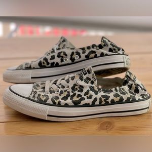 Converse all star. Women’s 10. Leopard print. Good used